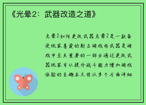 《光晕2：武器改造之道》